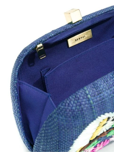 Shop Serpui Straw Clutch Bag In Multicolour