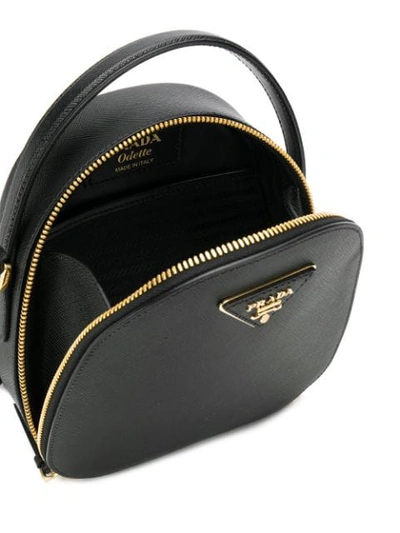 Shop Prada Mini Logo Plaque Backpack - Black