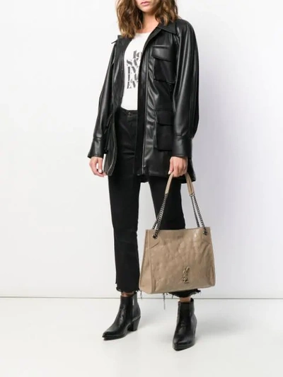Shop Saint Laurent Niki Shoulder Bag In Grey