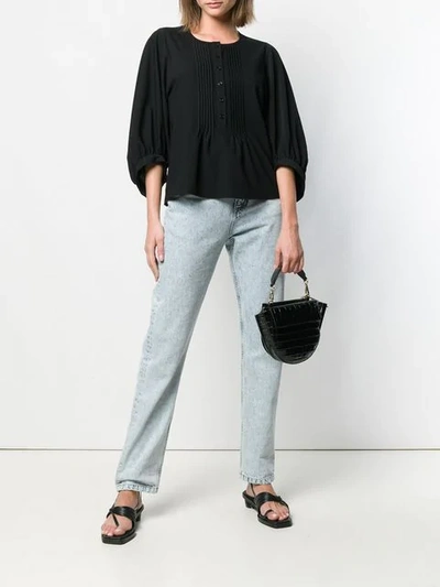 Shop Wandler Mini Hortensia Shoulder Bag In Black