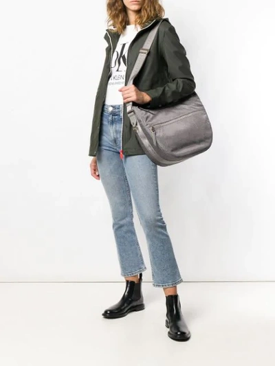 Shop Borbonese Luna Shoulder Bag - Grey