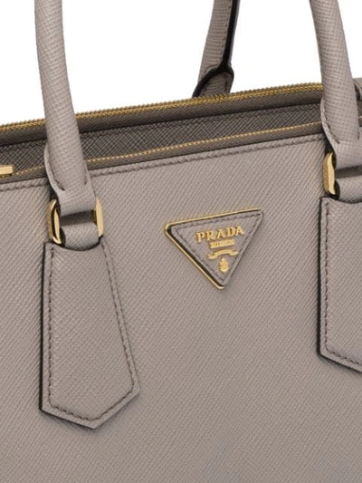 Shop Prada Galleria Top Handle Bag In Grey