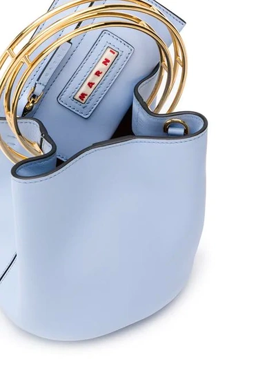 Shop Marni Pannier Hoop Bracelet Tote Bag In Blue