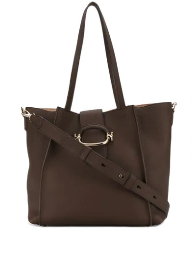 Shop Tod's Double T Large Shopping Bag In Brown