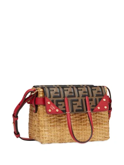 Shop Fendi Small Flip Handbag In Neutrals