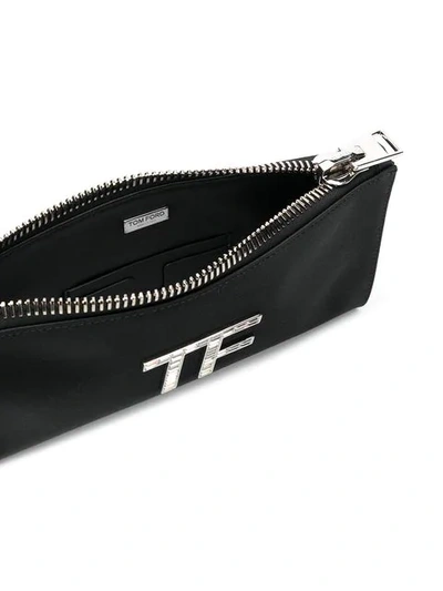 Shop Tom Ford Logo Clutch Bag In Black