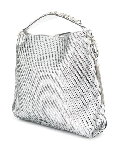 Shop Jimmy Choo Callie Slouchy Tote In Silver