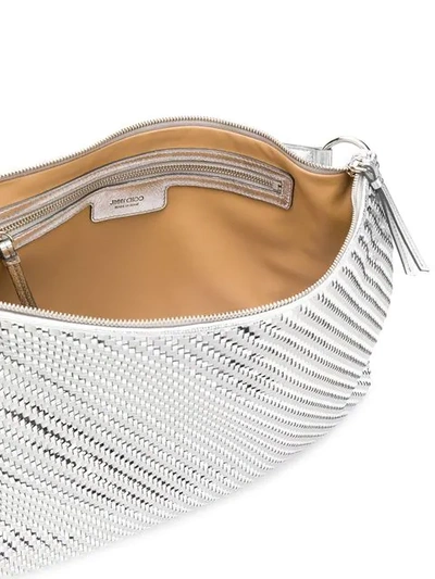 Shop Jimmy Choo Callie Slouchy Tote In Silver