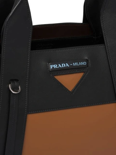 Shop Prada Ouverture Large Tote In Brown