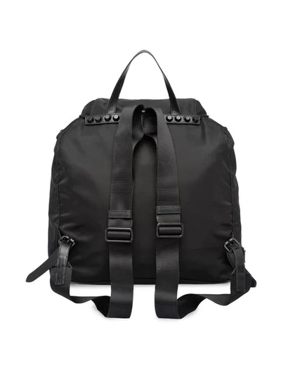 Shop Prada Studded Backpack - Black