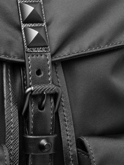 Shop Prada Studded Backpack - Black