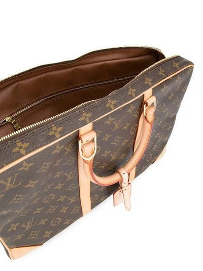 Pre-owned Louis Vuitton  Porte Documents Voyage Monogram Business Bag In Brown