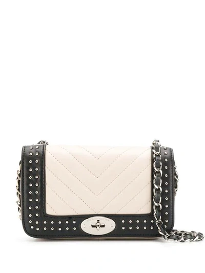 Shop Marc Ellis Kaias Studded Chevron Bag - Neutrals