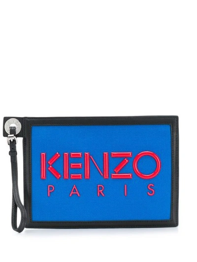 Shop Kenzo Paris Clutch Bag In Black
