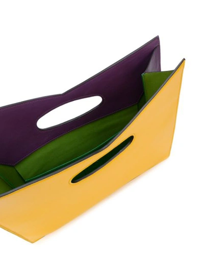 Shop Sara Battaglia Colourblock Structured Tote Bag - Yellow