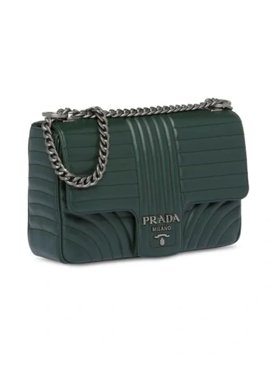 Shop Prada Diagramme Shoulder Bag - Green