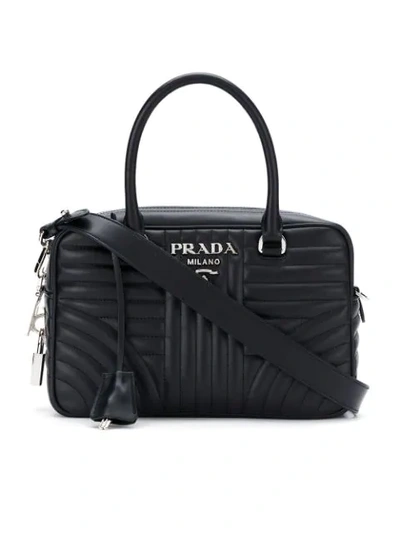 Shop Prada Bauletto Tote Bag In Black