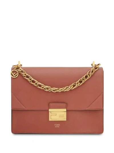 Shop Fendi Kan U Shoulder Bag In Red