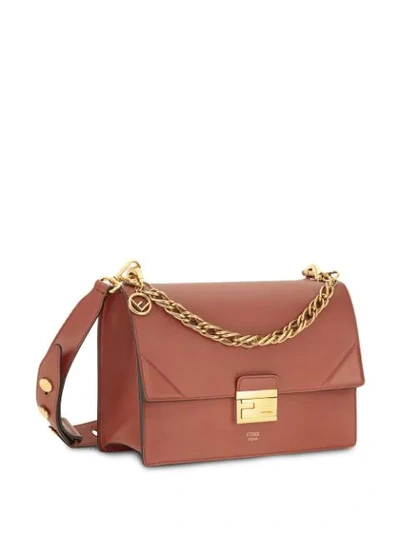 Shop Fendi Kan U Shoulder Bag In Red