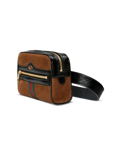 Shop Gucci Brown Ophidia Small Suede Belt Bag