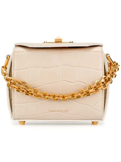 Shop Alexander Mcqueen Box Bag In 9007 Bone