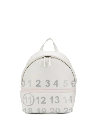 Shop Maison Margiela Logo Embellished Backpack In White