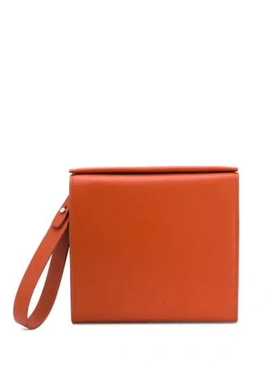 Shop Aesther Ekme Square Clutch Bag In Orange