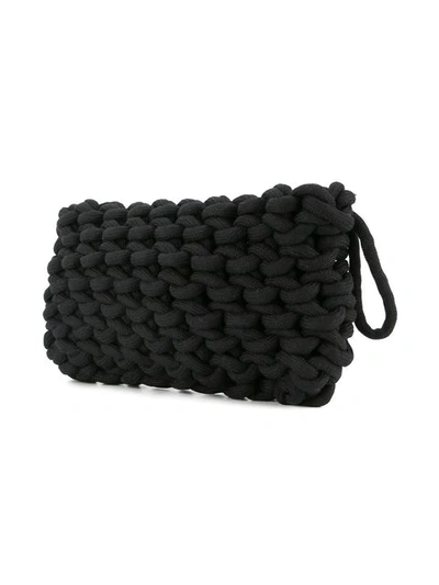 Shop Alienina Braided Clutch Bag In Black