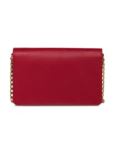 Shop Prada Saffiano Leather Shoulder Bag - Red