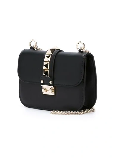 Shop Valentino Glam Lock Shoulder Bag In Black