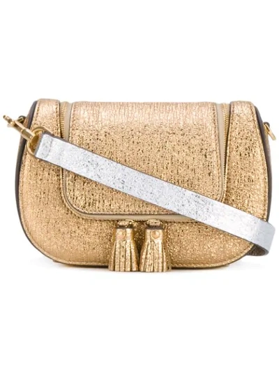 Shop Anya Hindmarch Mini Circulus Vere Satchel - Metallic