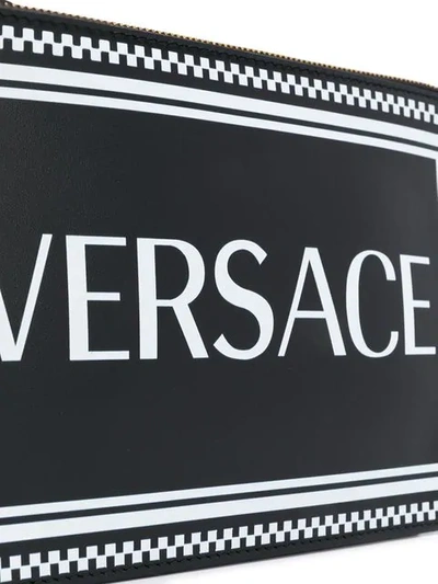 Shop Versace 90's Vintage Logo Clutch Bag In Black