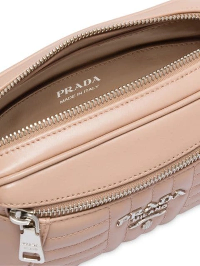 Shop Prada Diagramme Leather Belt Bag In Neutrals