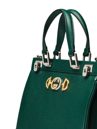 Shop Gucci Zumi Medium Top Handle Bag In Green