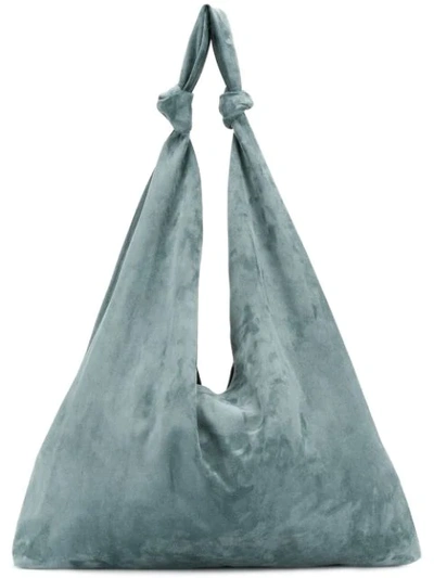 Shop The Row Suede Hobo Shopper In Blue