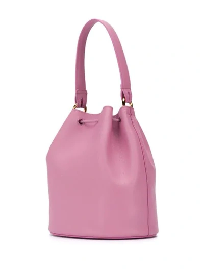 Shop Furla Corona Logo Plaque Bucket Bag In Pink