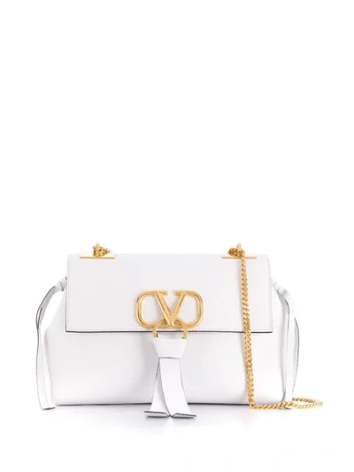 Shop Valentino Vring Shoulder Bag In White