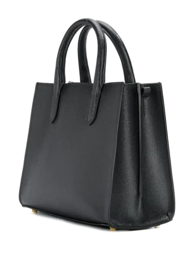 Shop L'autre Chose Small Logo Patch Tote Bag In Black