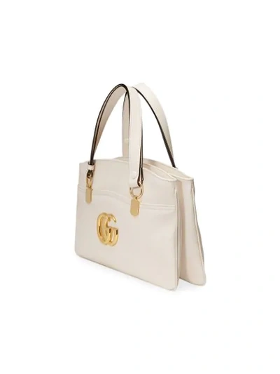 Shop Gucci Arli Large Top Handle Bag In White