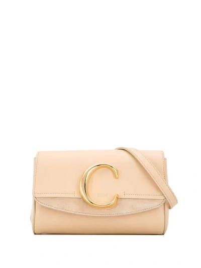 Shop Chloé C Belt Bag In Neutrals