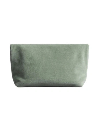 Shop Burberry The Small Pin Clutch In Velvet - Grey