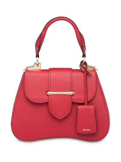 Shop Prada Sidonie Medium Saffiano Bag In Red