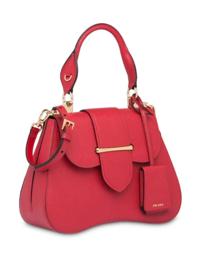 Shop Prada Sidonie Medium Saffiano Bag In Red