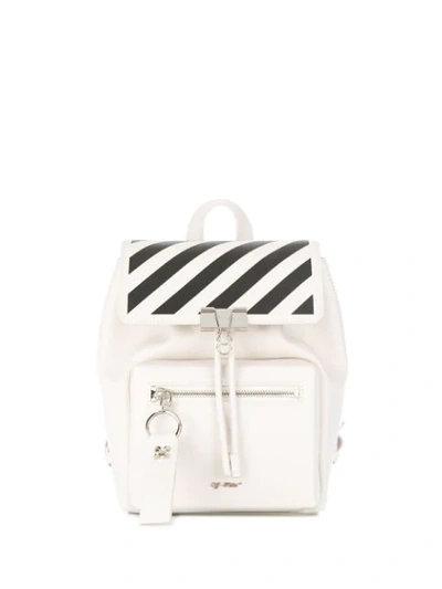 Shop Off-white Diagonal Stripe Backpack In White
