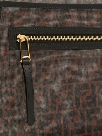 FENDI FF LOGO SHOPPER TOTE - 棕色