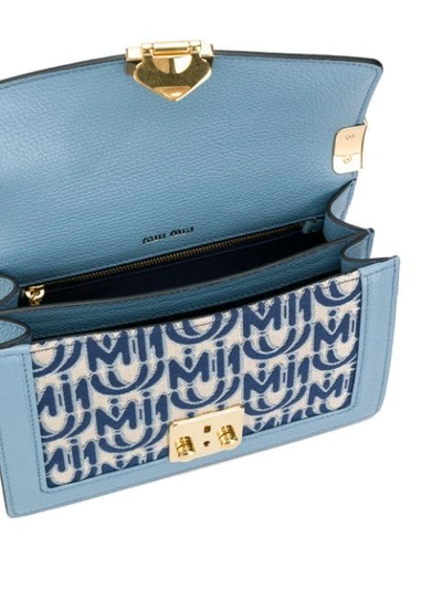 Shop Miu Miu Confidential Shoulder Bag In Blue