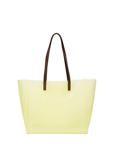Shop Stella Mccartney Logo Print Tote Bag In 7021 Pastel/yellow