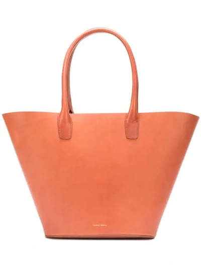 Shop Mansur Gavriel Triangle Tote Bag In Brown