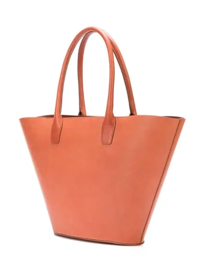 Shop Mansur Gavriel Triangle Tote Bag In Brown