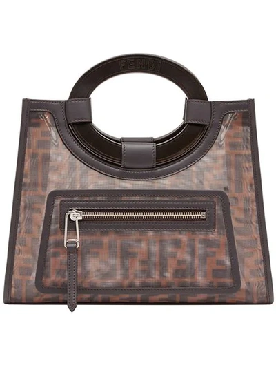 Shop Fendi Small Runaway Shopper Tote In Brown